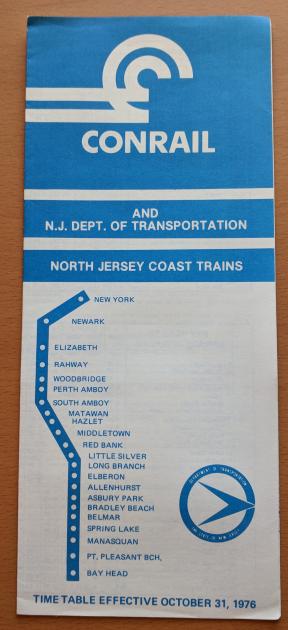 Conrail and NJDOT Schedule - North Jersey Coast Line - 1976-10-31 | The ...