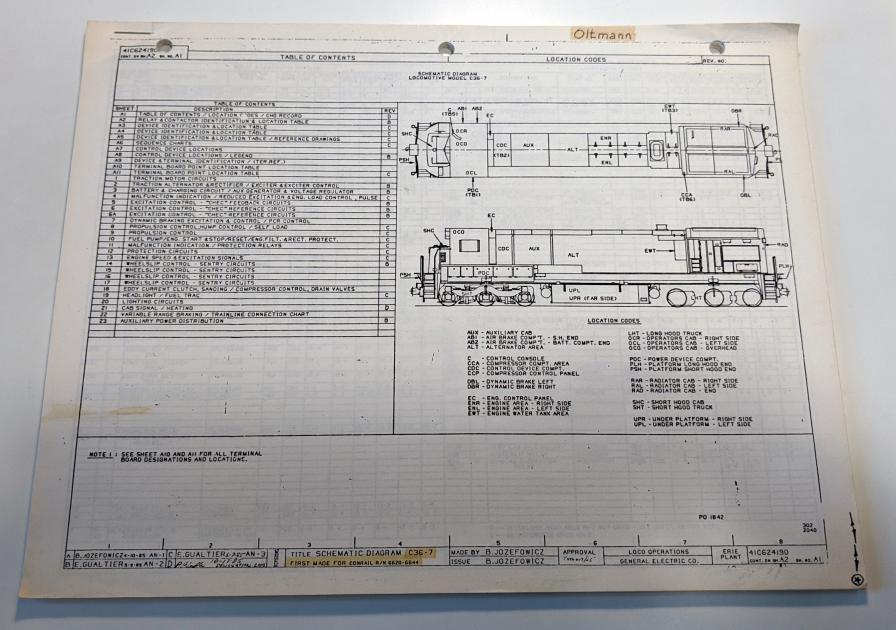 GE Schematic Diagram for C36-7 Locomotives | The CRHS's Conrail